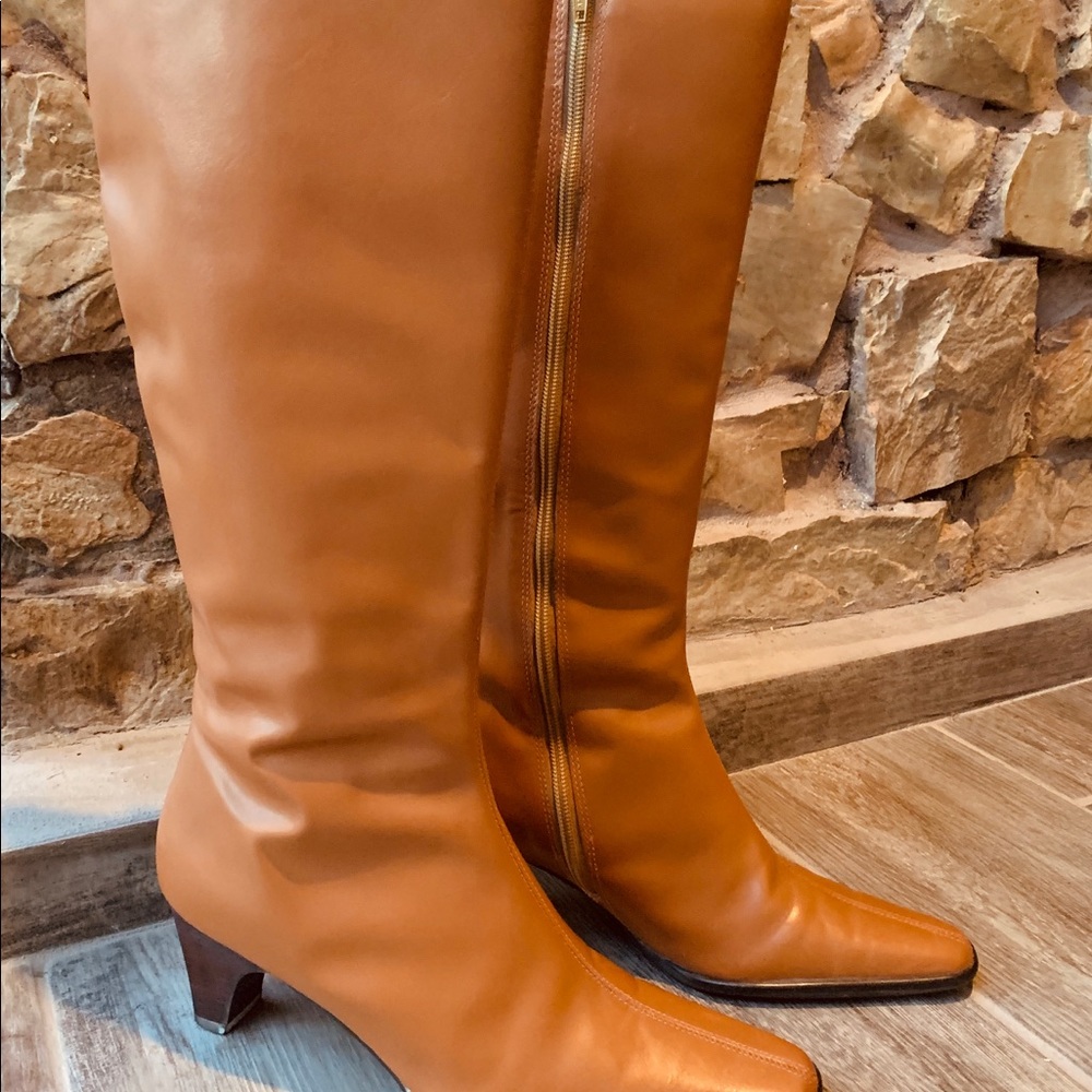 Tribeca Studio Camel Brown Leather Boots 8M